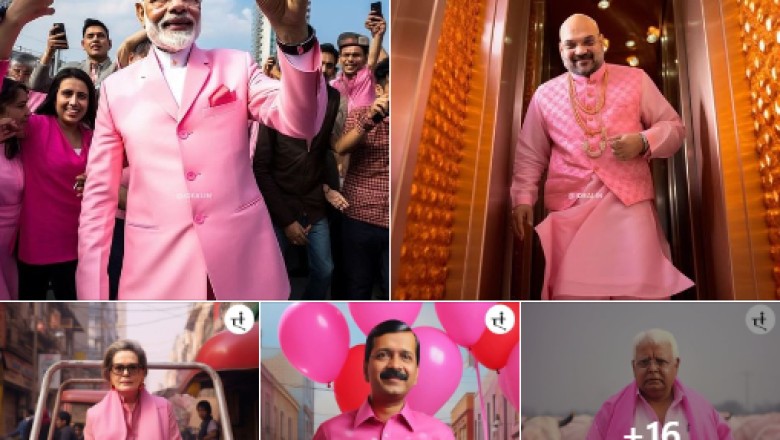 AI Generated Pink Indian Politicians Images