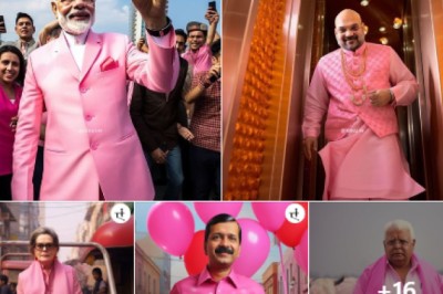 AI Generated Pink Indian Politicians Images