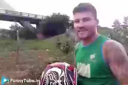 Bridge Wall Bike Stunt Fail