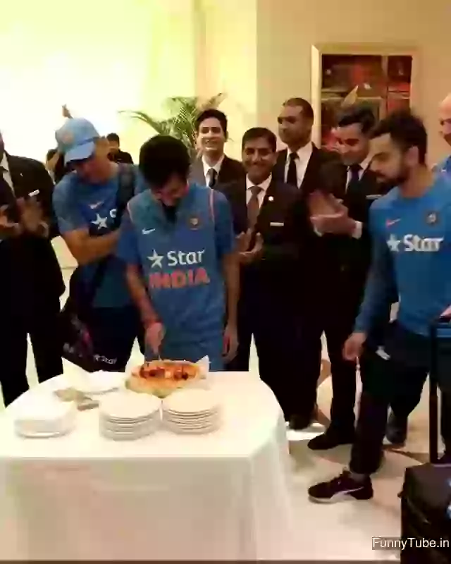 Cricket Fun Chahal Got Cake On Face