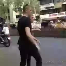 Funny Guys Crossing Road