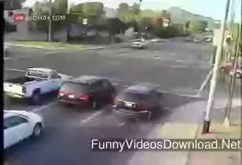 Hilarious SUV Pickup Accident And Fire