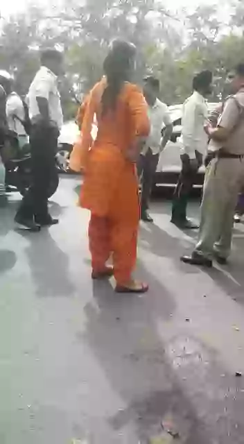 Hot girl angry on police