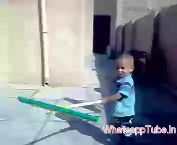 Kid and Dog fighting