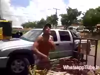 Playing with watermelon as ball