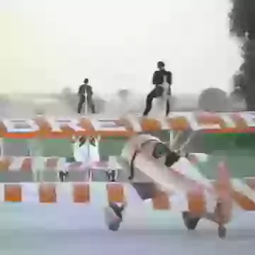 Stunt On The Plane Roof