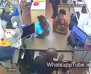 Thief Small girl take smart phone