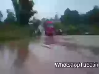 Truck Goes Down In Flood Area