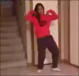 funny girl dance fail GIF