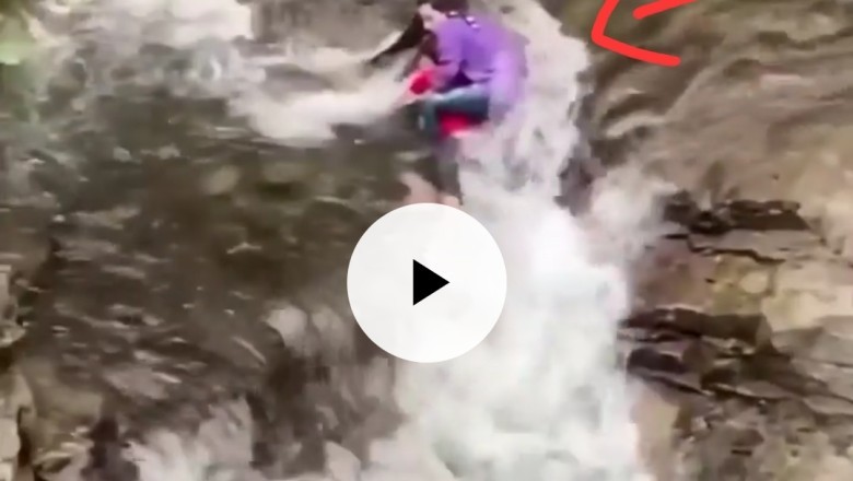 Vidoe Sister Saves Brother at the edge of waterfall