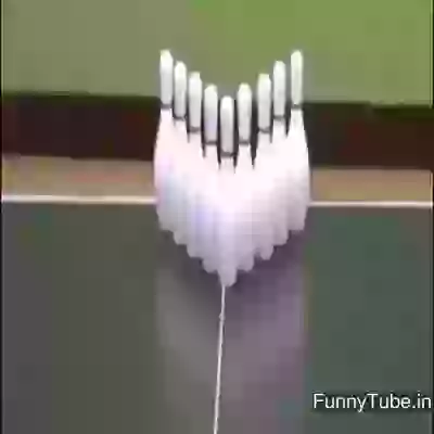 Amazing video table bowling skills