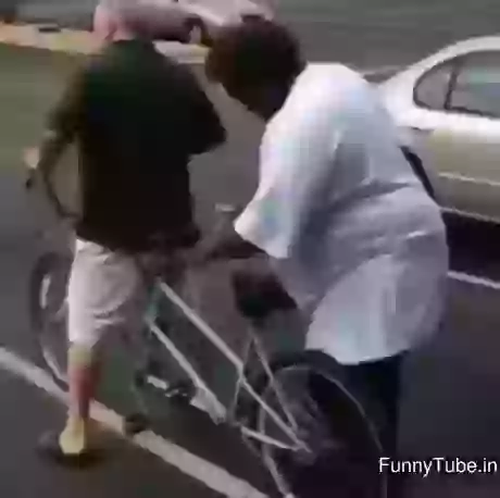 Fat Guy Rammed Cute Bicycle