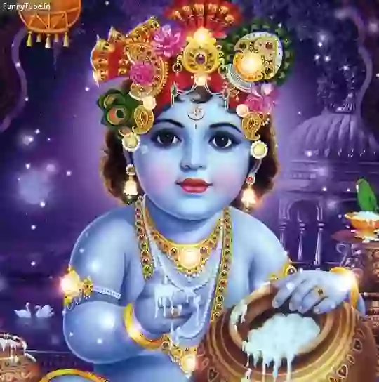 Happy Janmashtmi GIF Beautiful Little Krishna
