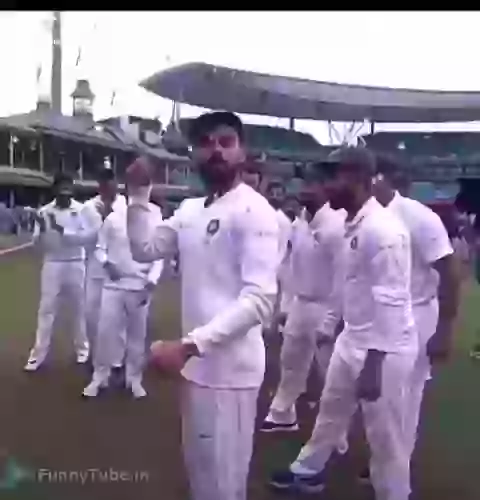 Indian Team Celebration For Test Series In Australia
